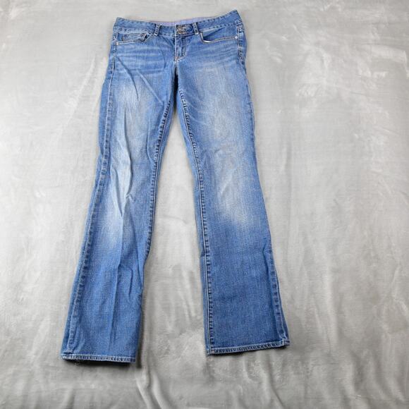 GAP 1969 Jeans Womens 28/6R (31x33) Perfect Boot Double Button Fly Blue Denim - Picture 1 of 9